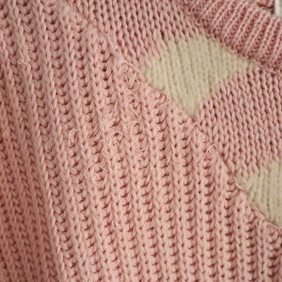 Vntg Tamiko Women's L Pink Angora/Rabbit Hair Pullover Crew Knit Ribbed Sweater - Picture 9 of 11